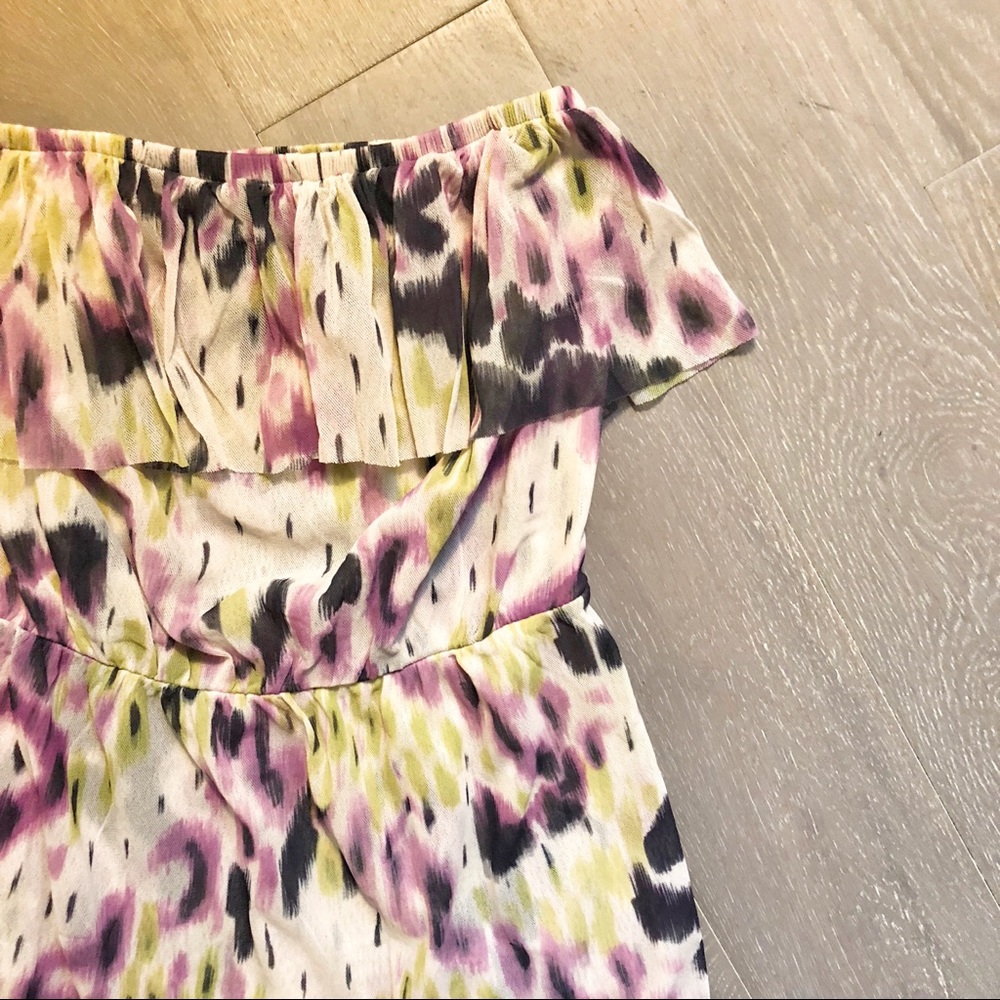Anthropologie Lilka Strapless Popover Hi-Low Printed Flowy Dress XS - Picture 6 of 6